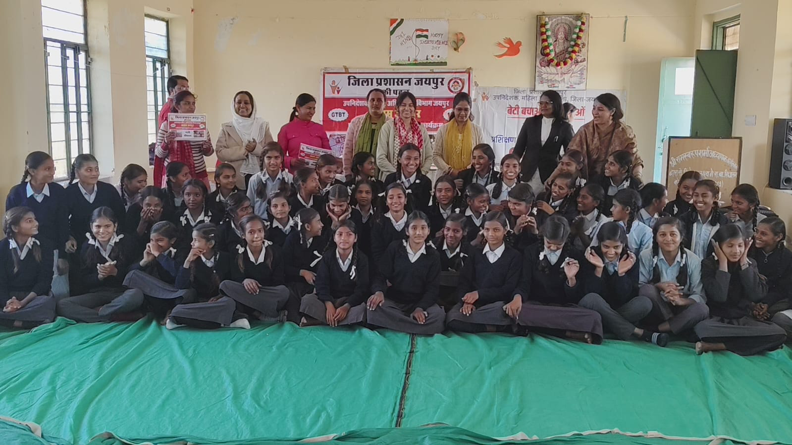 Girls gathered at a school event